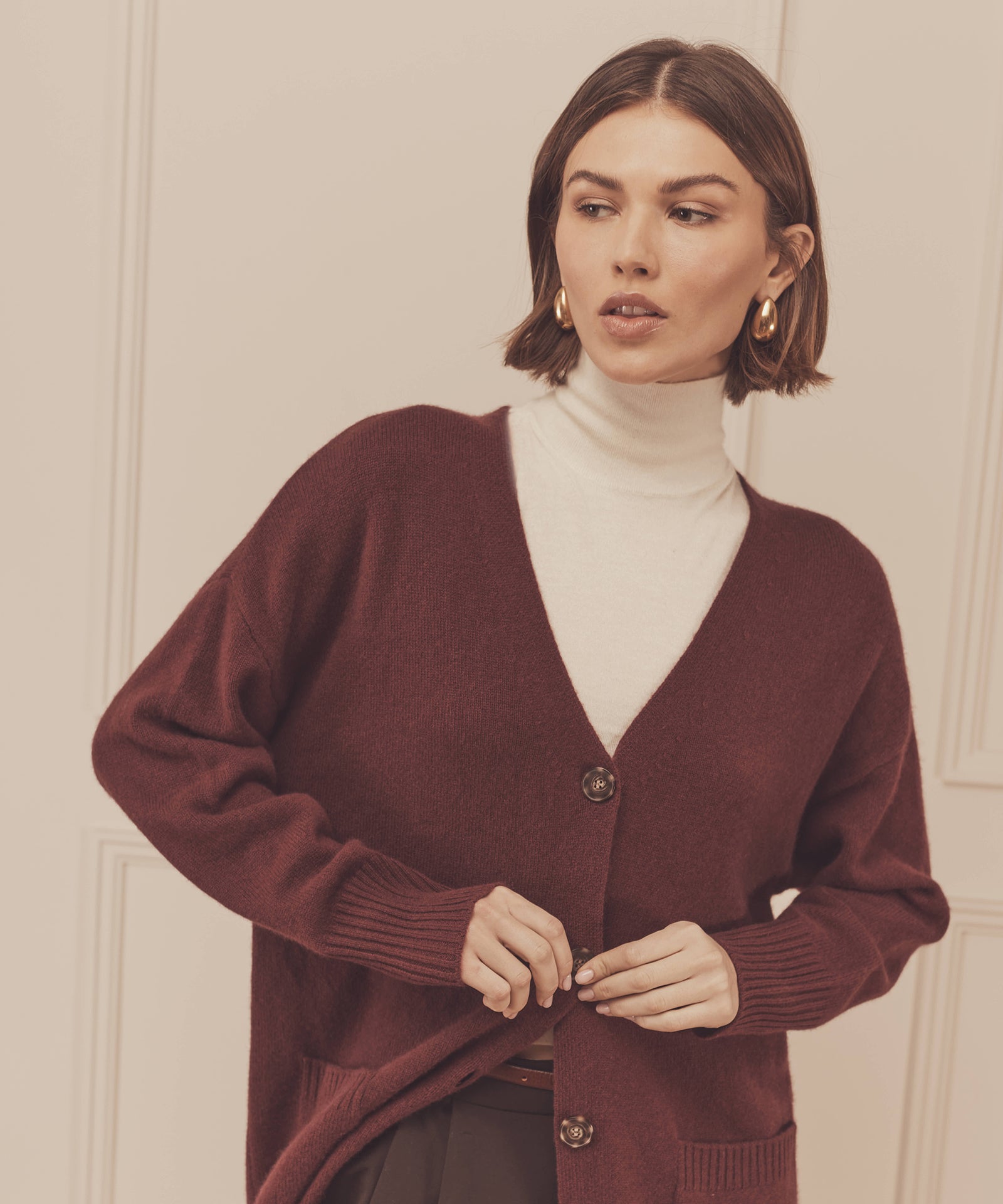 トップス bohemian seoul BOAT NECK WARMER CARDIGAN HALF CARDIGAN KNIT PUFF SLV HIGH NECK PO – THE SHOP YOHJI