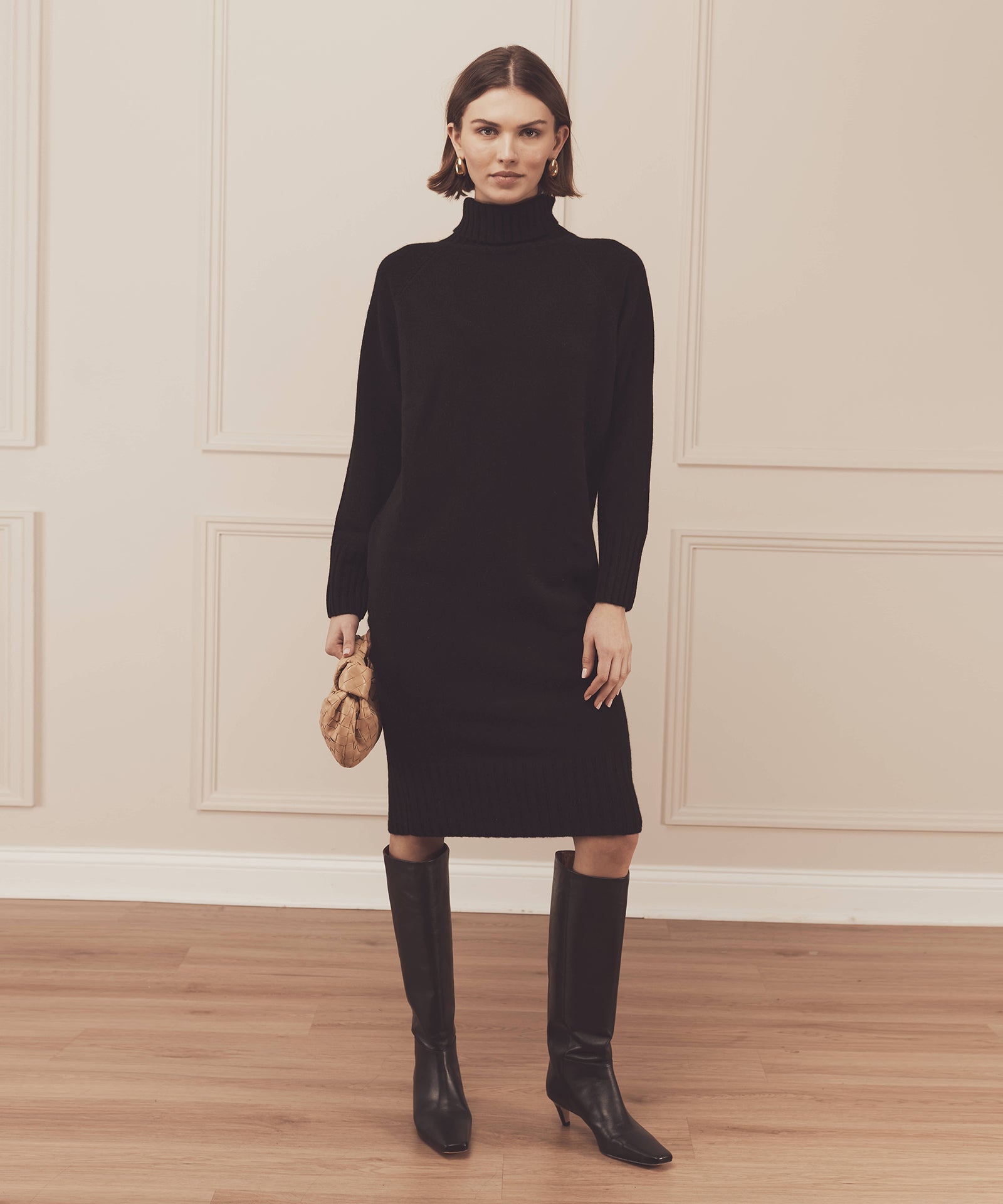 NAADAM Luxe Cashmere Turtleneck Dress in Black - L NAADAM Luxe Cashmere Turtleneck Dress in Black - L