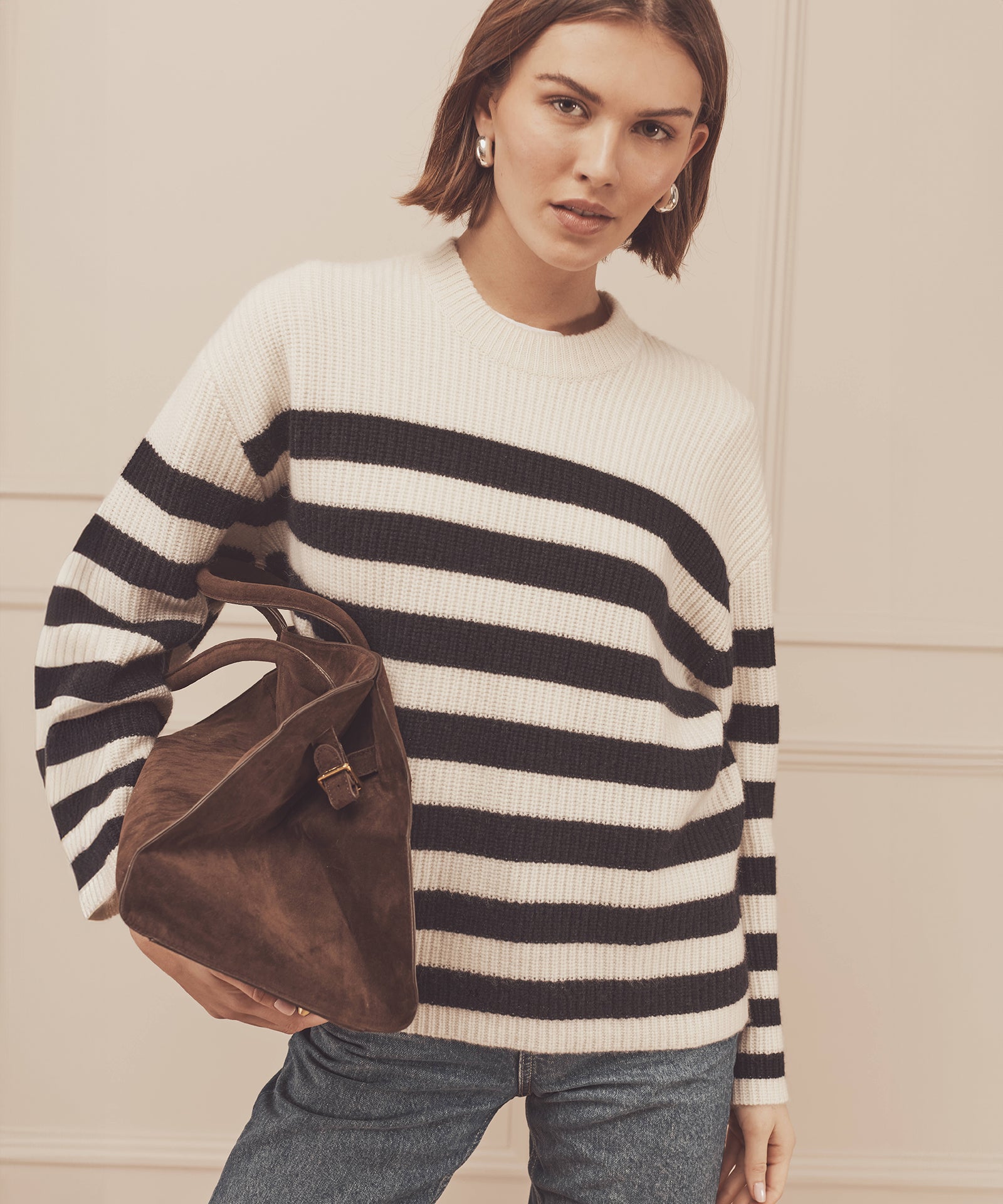 Super Luxe Cashmere Striped Crewneck – NAADAM