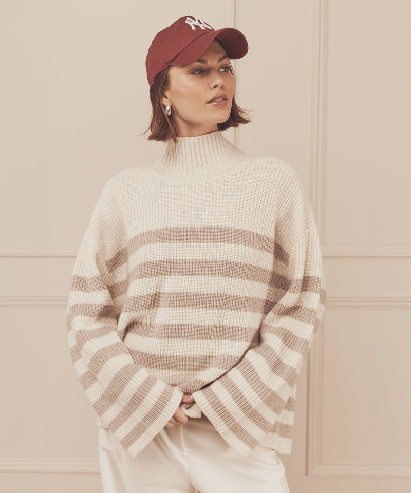 Super Luxe Cashmere Striped Turtleneck – NAADAM