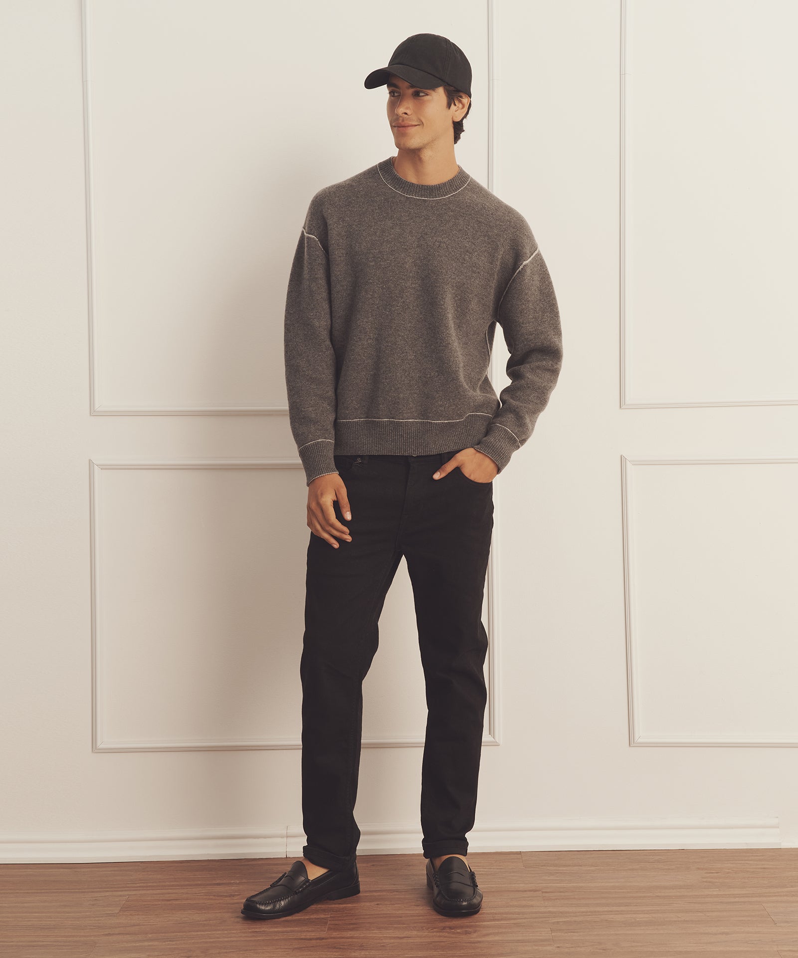 【美品】 LIDNM CASHMERE MILLED CREW KNIT LIDNM（リドム）の「CASHMERE MILLED CREW KNIT（ニット/セーター
