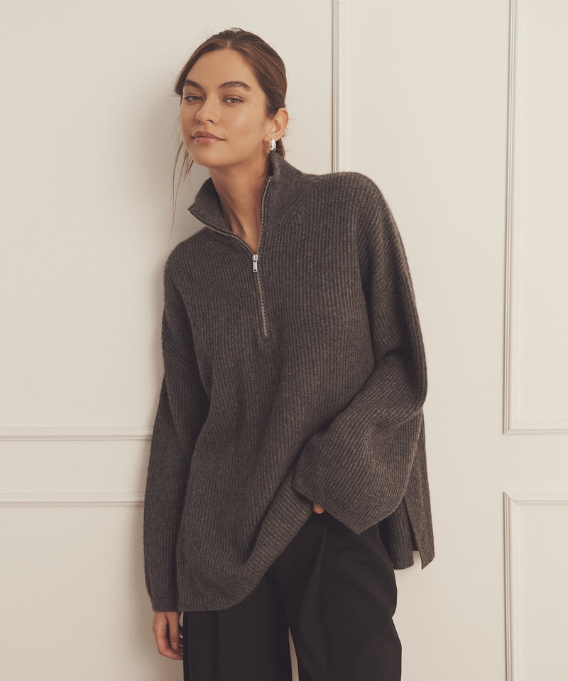 Luxe Cashmere Fisherman Quarter Zip Tunic – NAADAM
