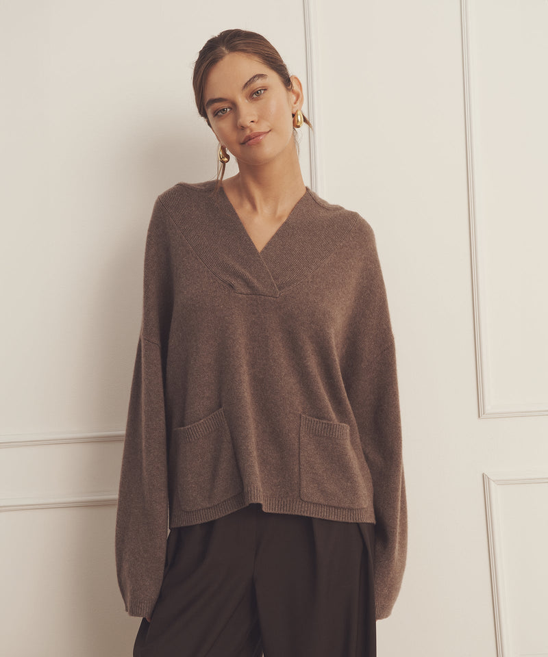 Luxe Cashmere Open Neck Hoodie – NAADAM