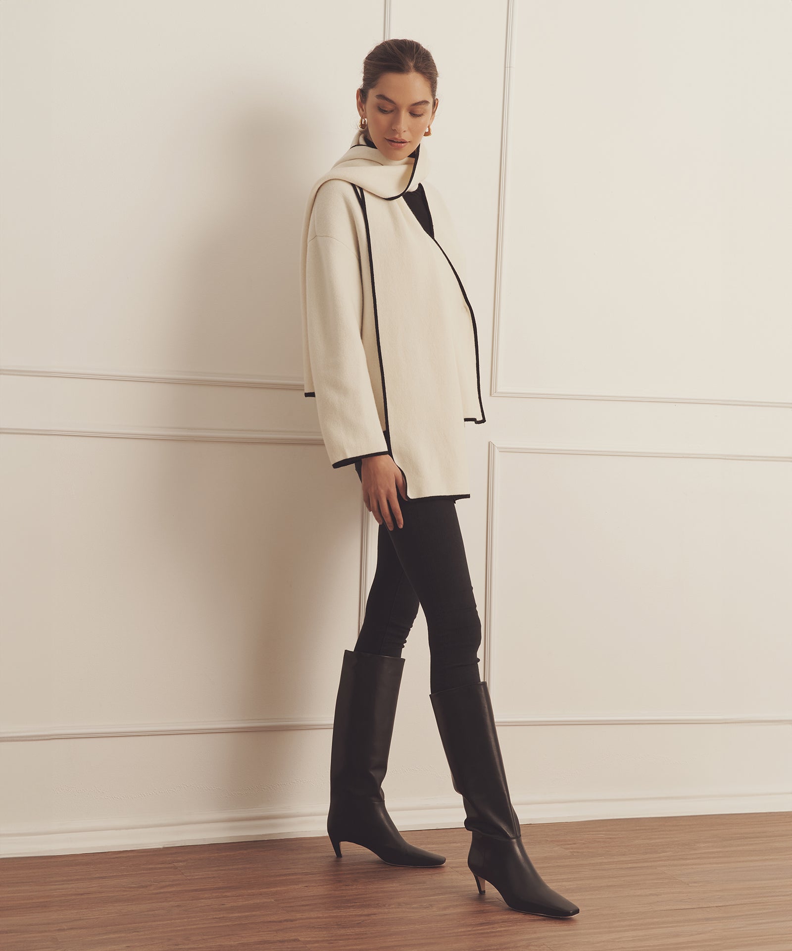 Luxe Cashmere Sweater Jacket with Scarf – NAADAM