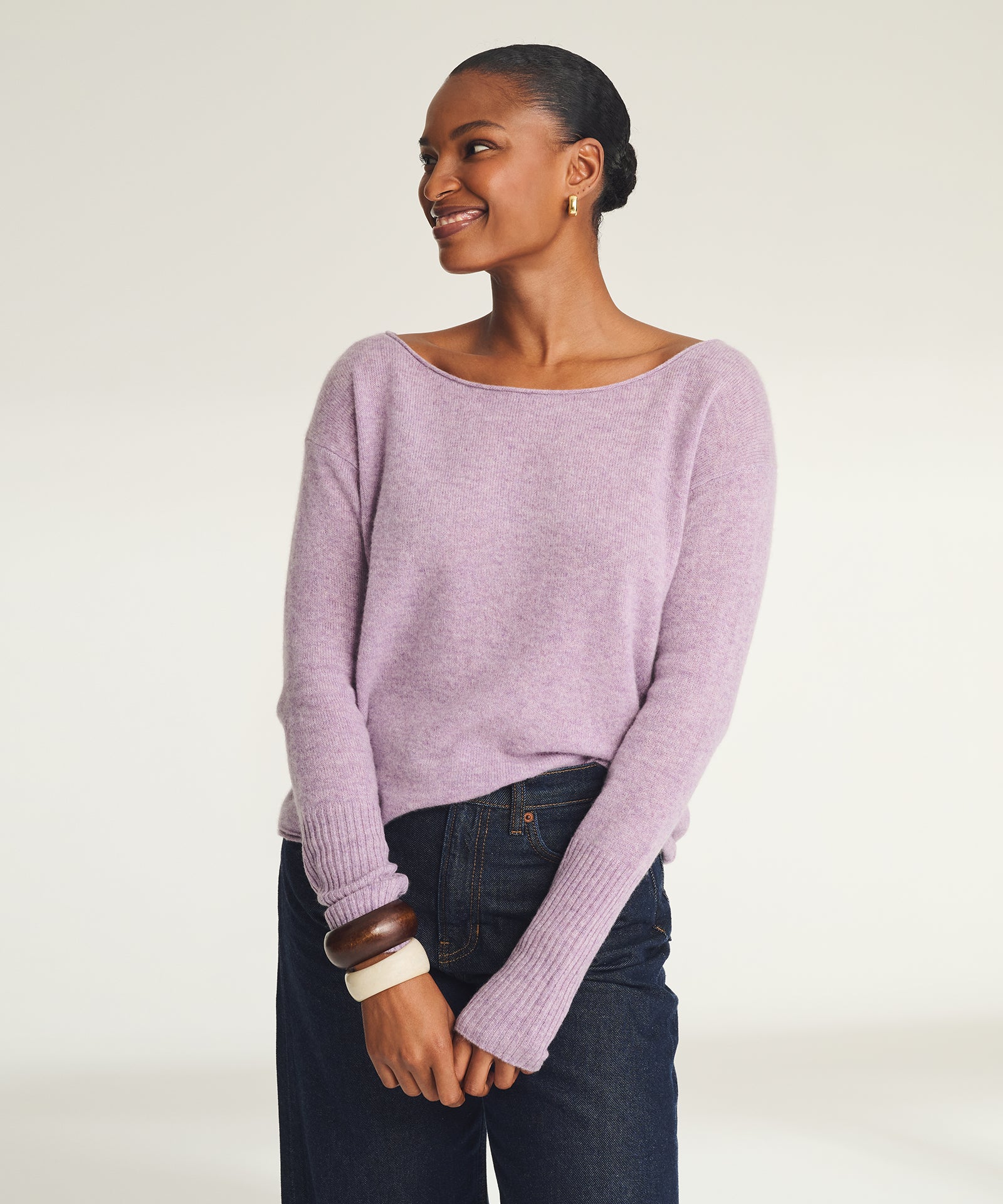 Lightweight Cashmere Boatneck Sweater – NAADAM