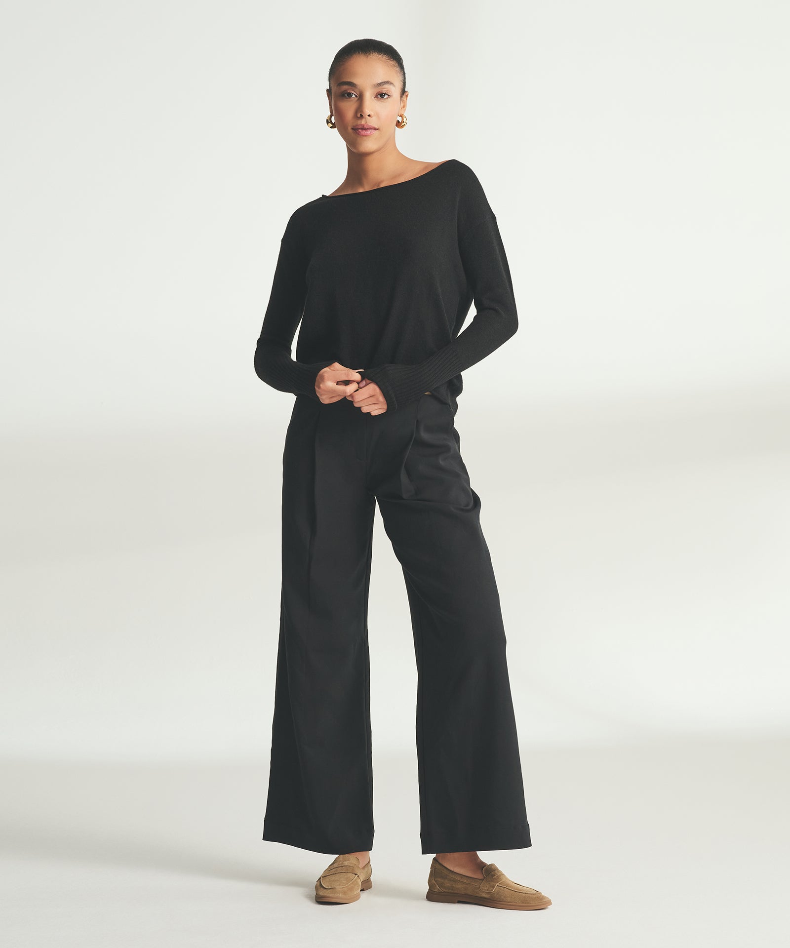 Lightweight Cashmere Boatneck Sweater – NAADAM