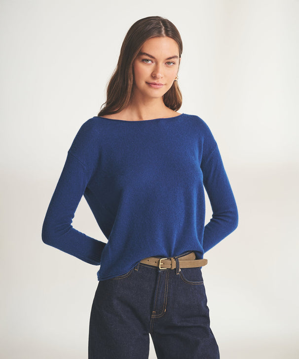 Lightweight Cashmere Boatneck Sweater