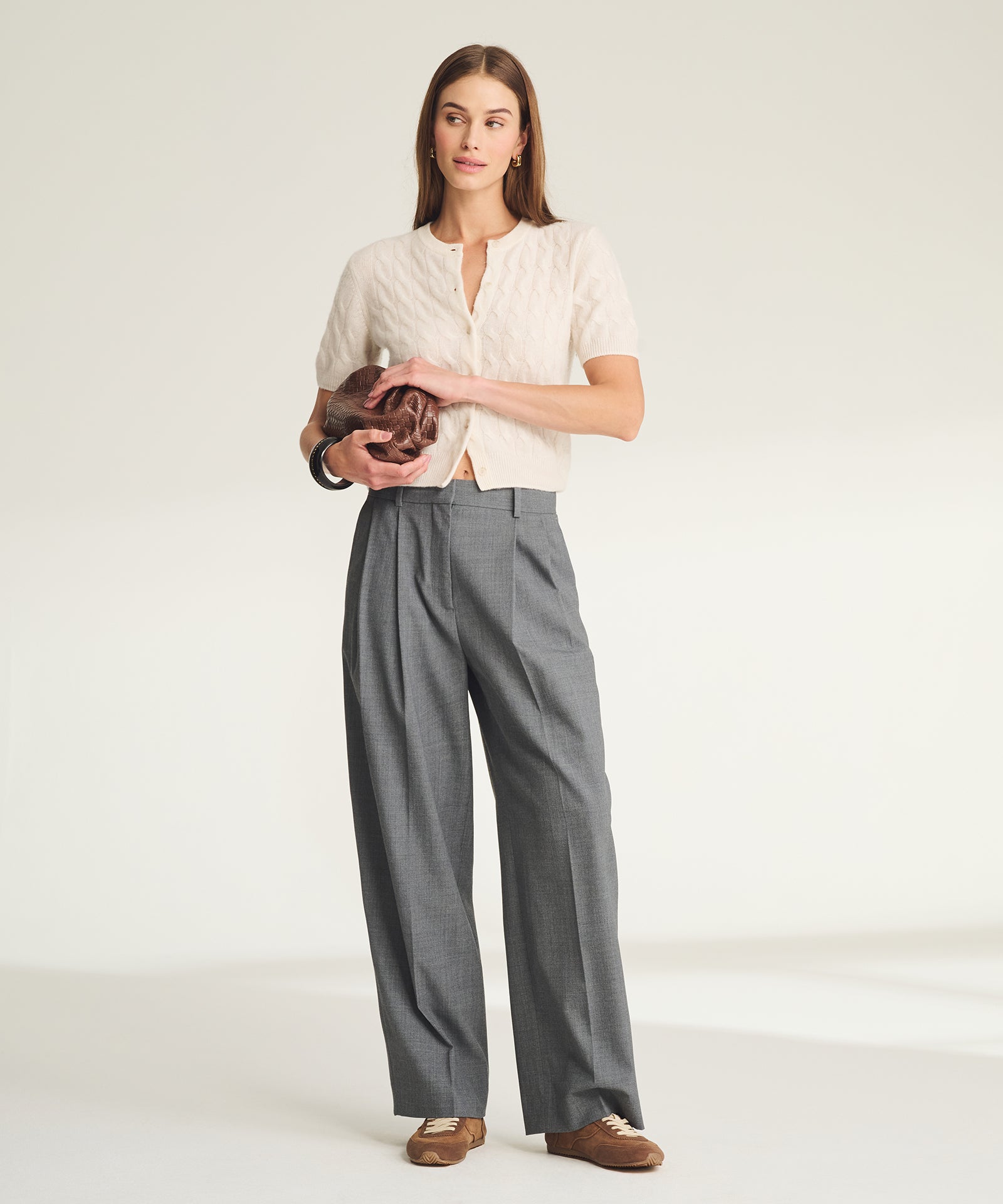 Lightweight Cashmere Cable Short Sleeve Cardigan – NAADAM