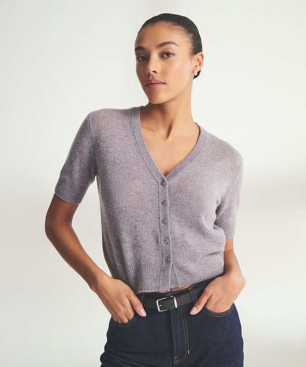 Lightweight Cashmere Short Sleeve Cardigan