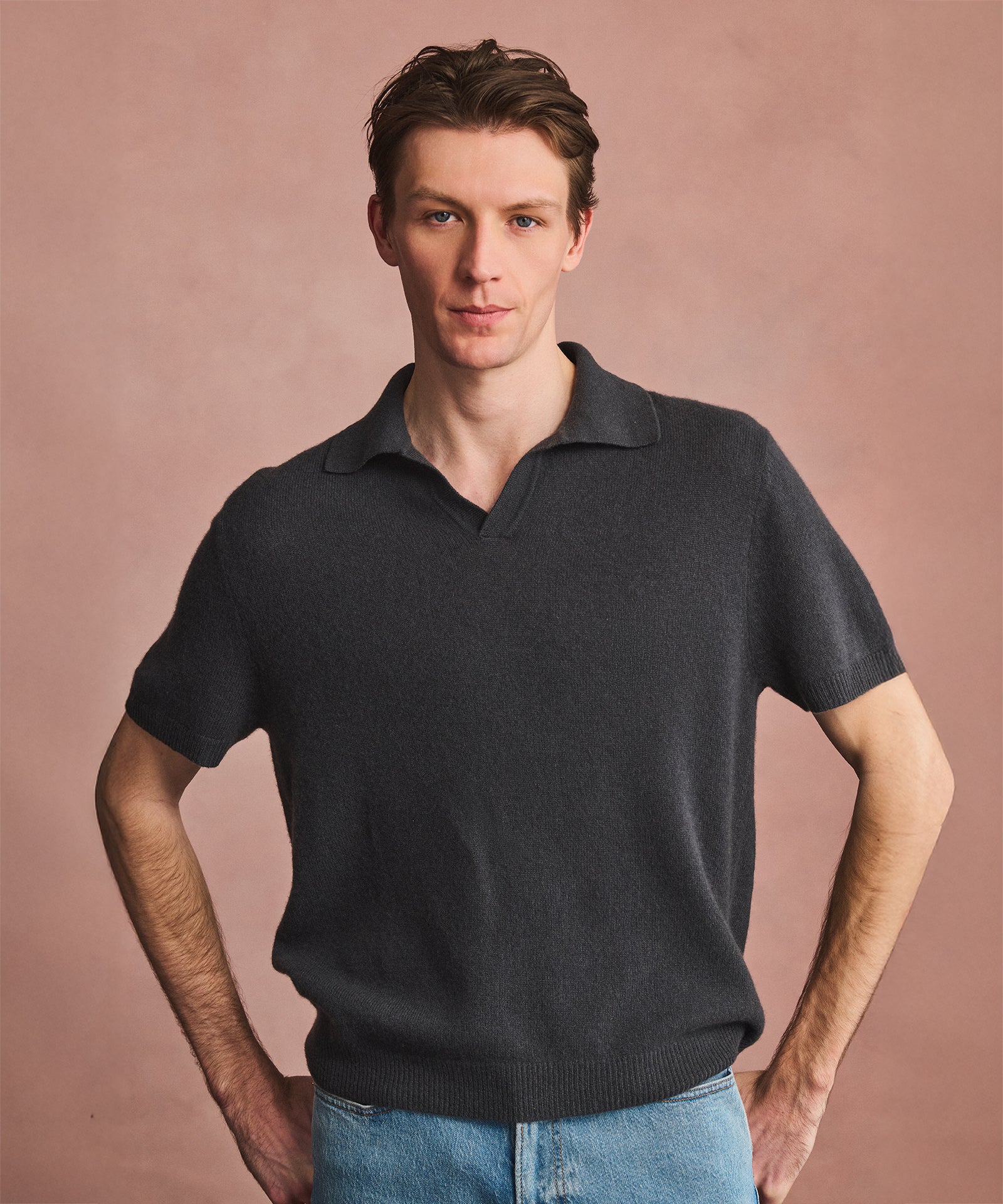 Lightweight Cashmere Short Sleeve Polo – NAADAM