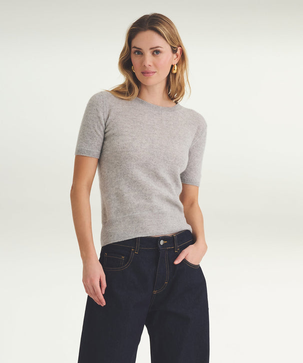 Lightweight Cashmere Short Sleeve Sweater