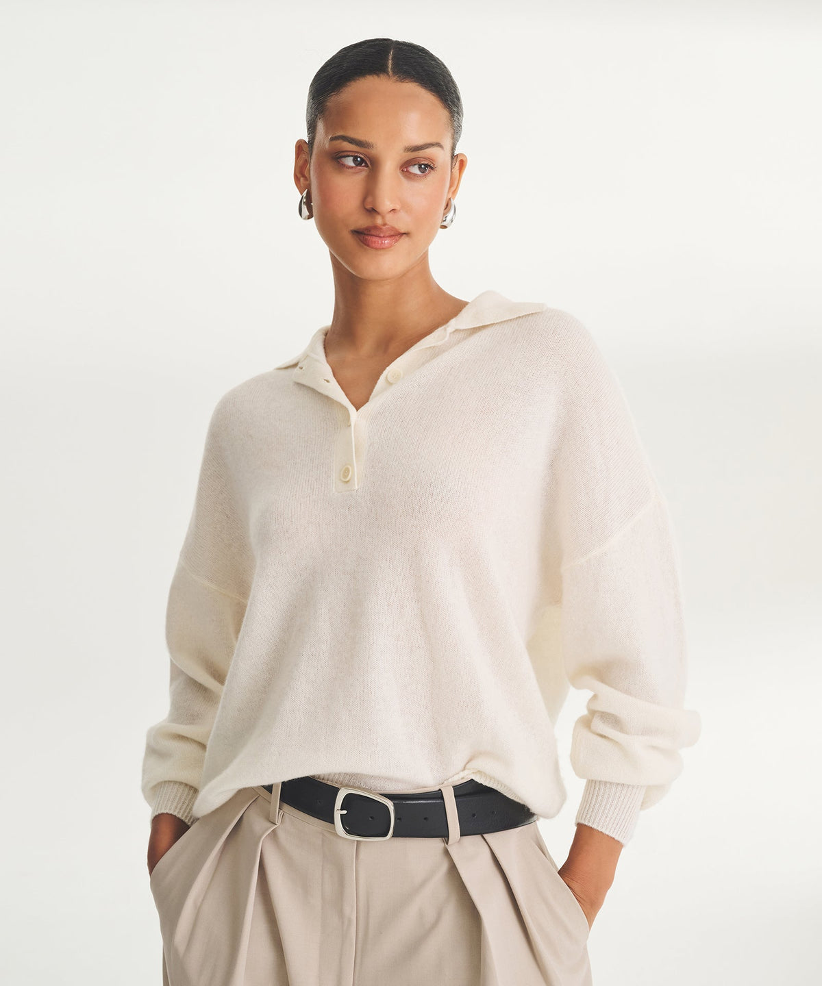 Lightweight Cashmere Oversized Polo – NAADAM