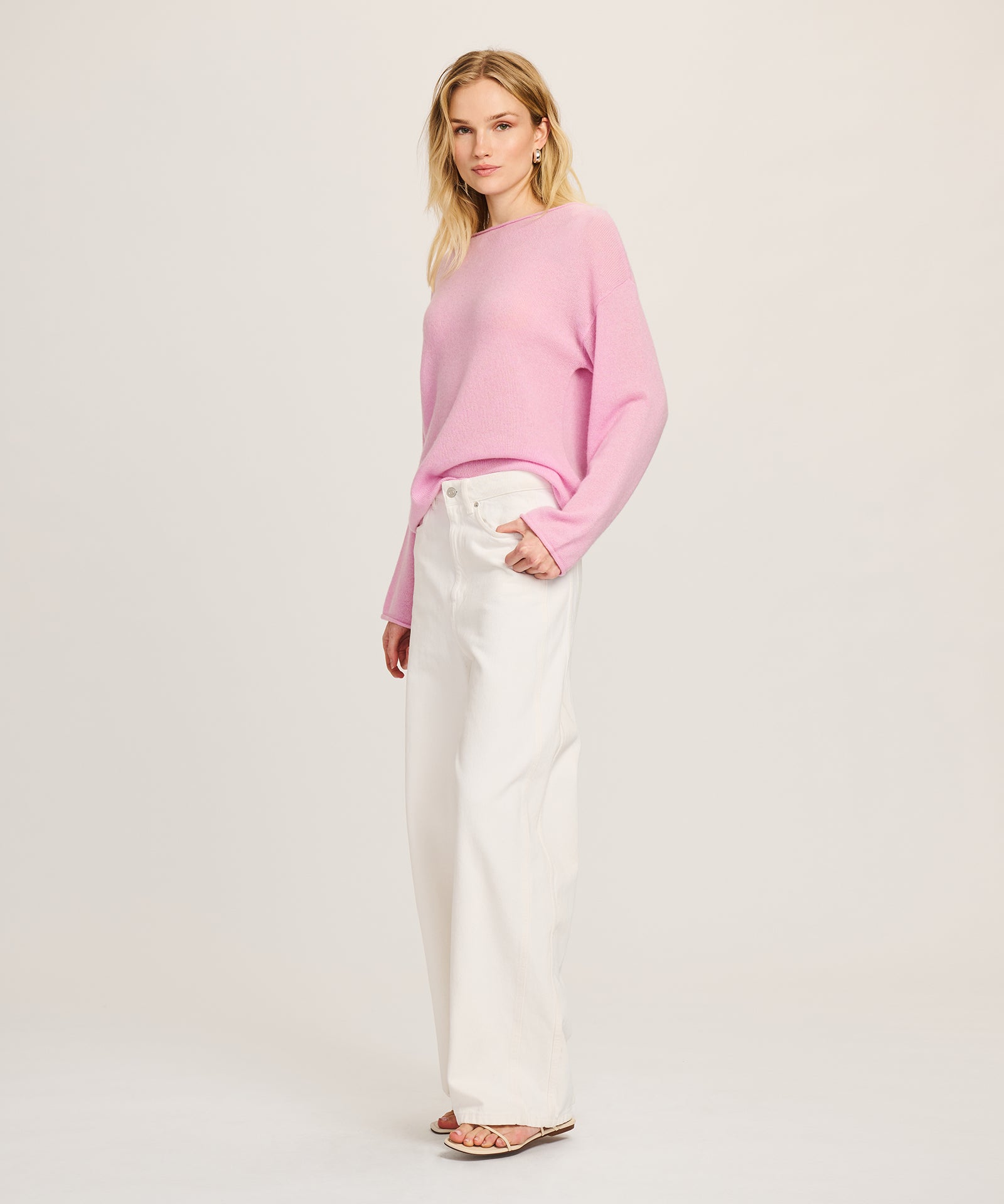 Lightweight Cashmere Relaxed Boatneck Sweater – NAADAM
