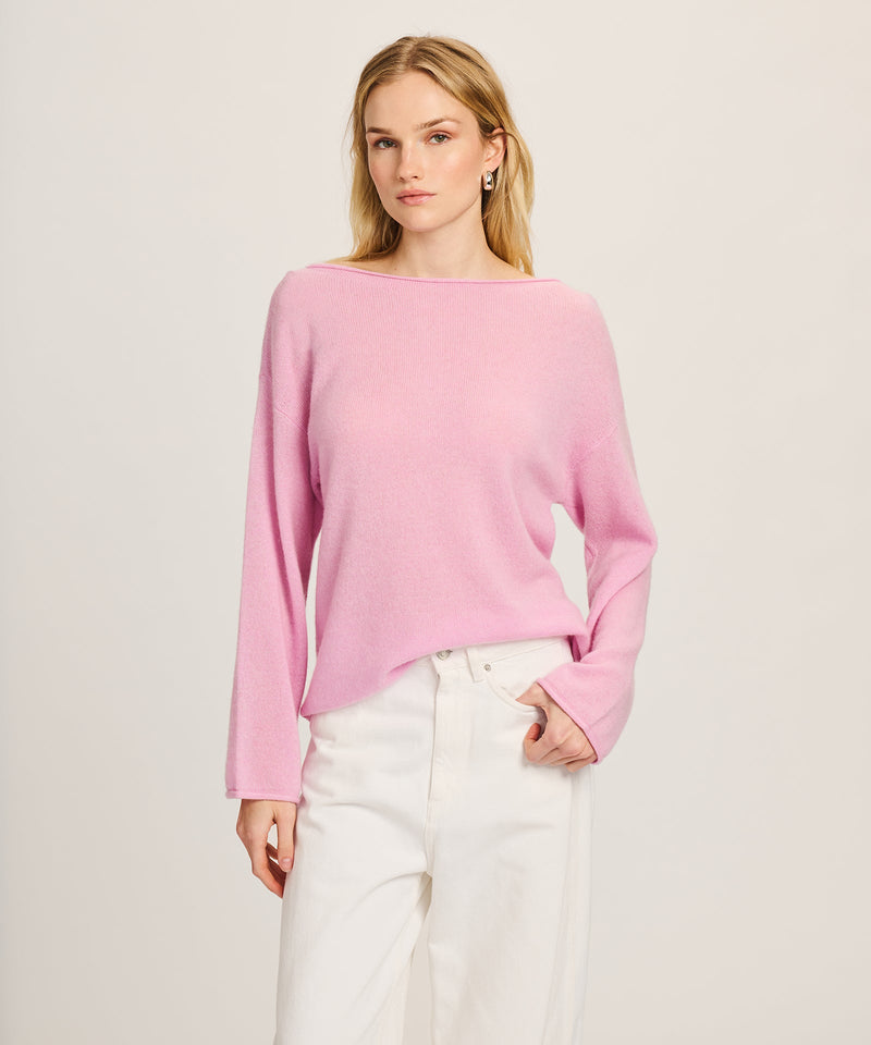 Lightweight Cashmere Relaxed Boatneck Sweater – NAADAM