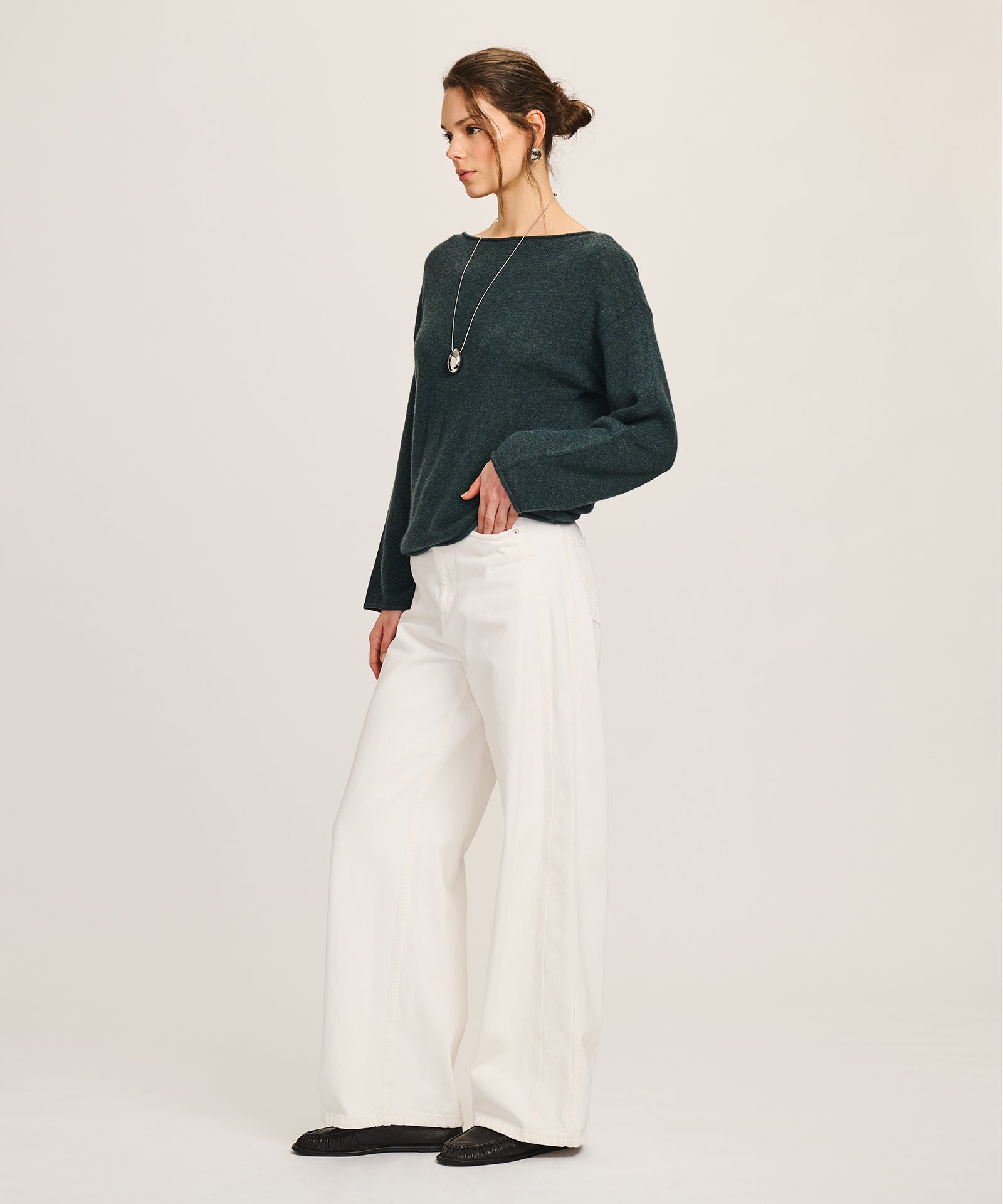n　美品　リムアーク Boat neck all in one Lightweight Cashmere Relaxed Boatneck Sweater – NAADAM