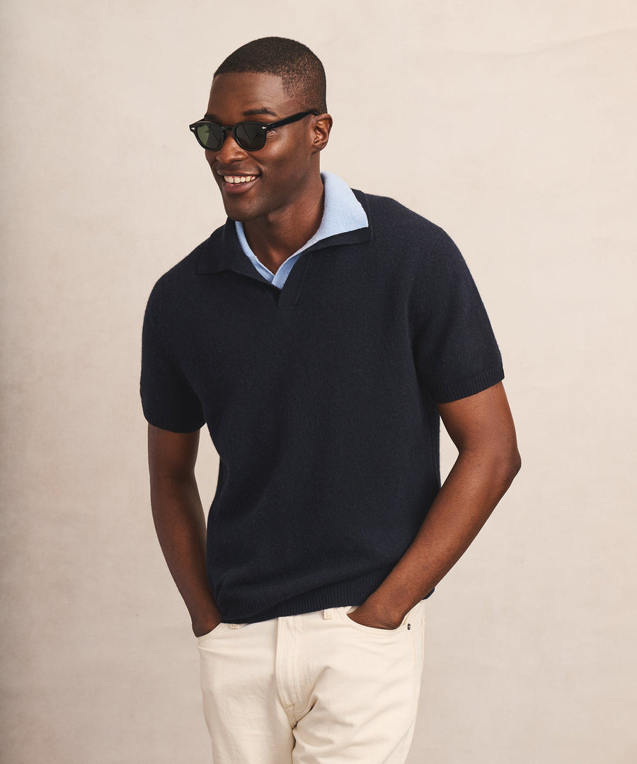 Lightweight Cashmere Short Sleeve Polo