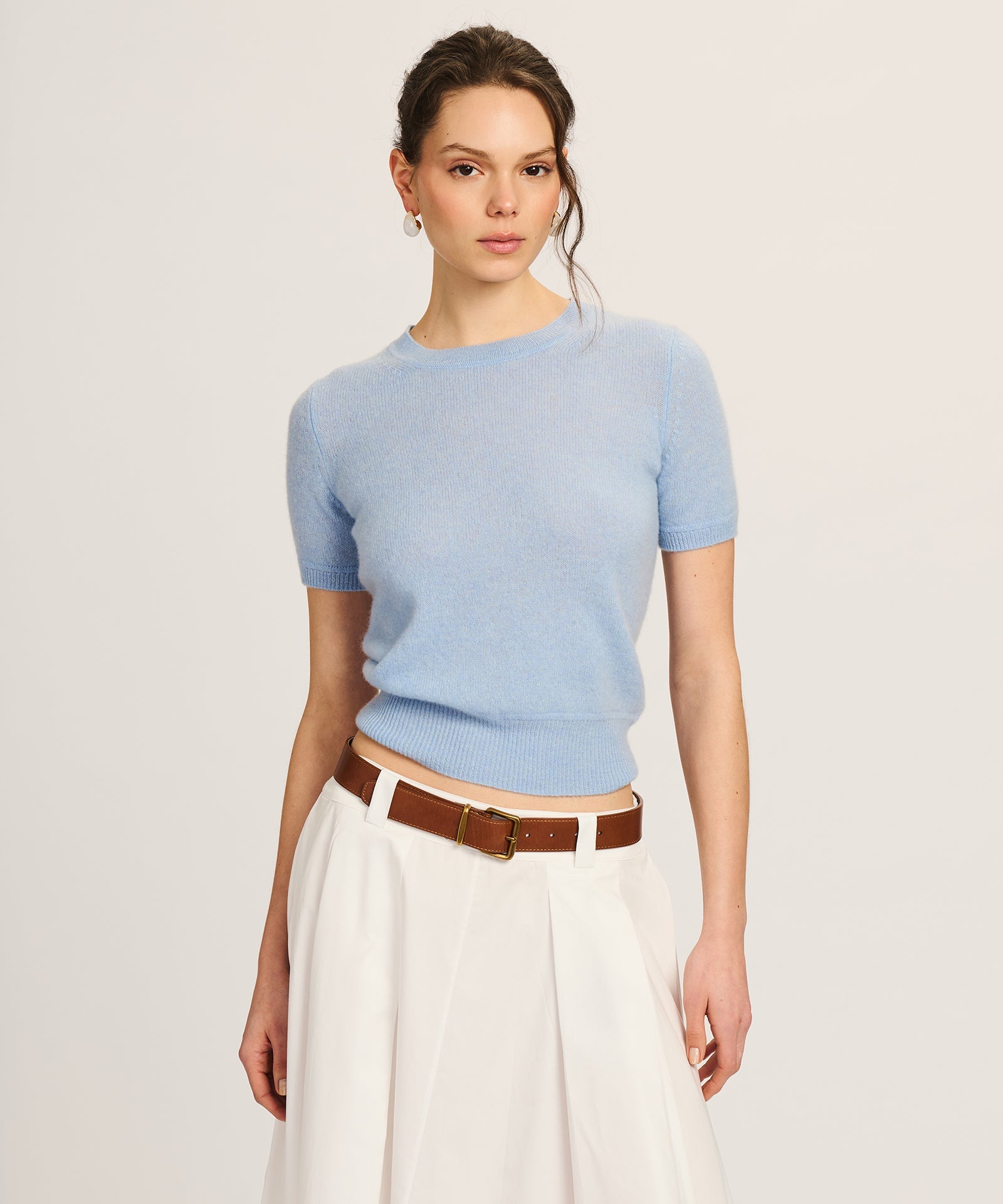 Lightweight Cashmere Short Sleeve Sweater