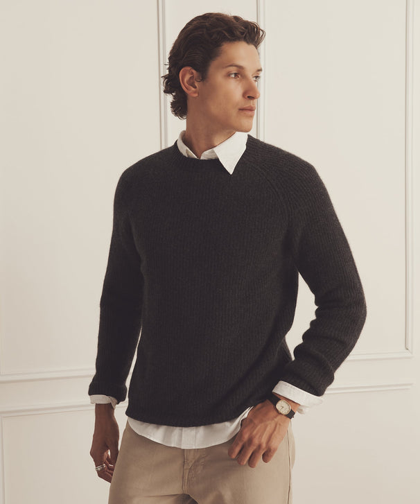 Luxe Cashmere Fisherman Crewneck Sweater