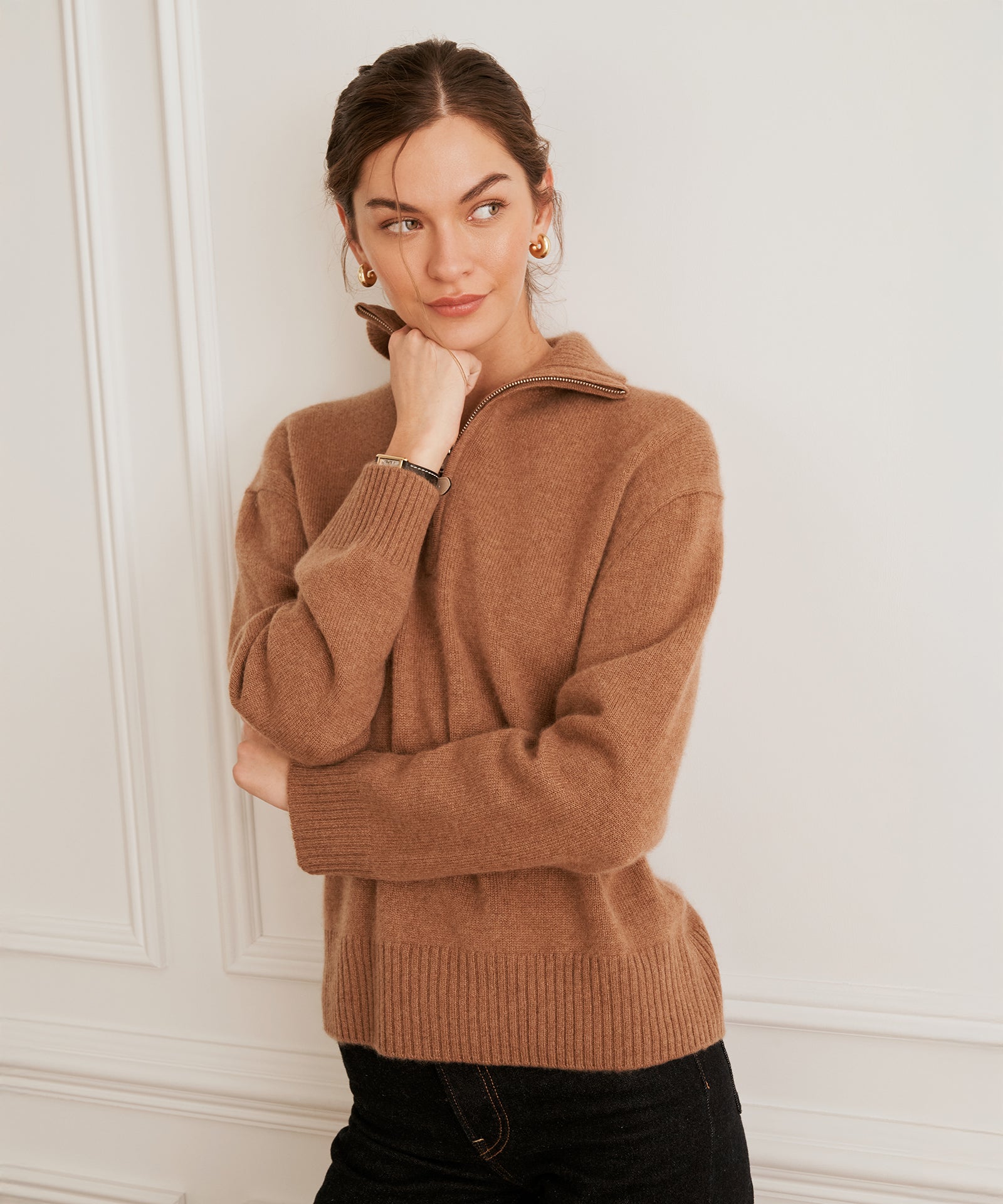 Luxe Cashmere High Neck Quarter Zip – NAADAM