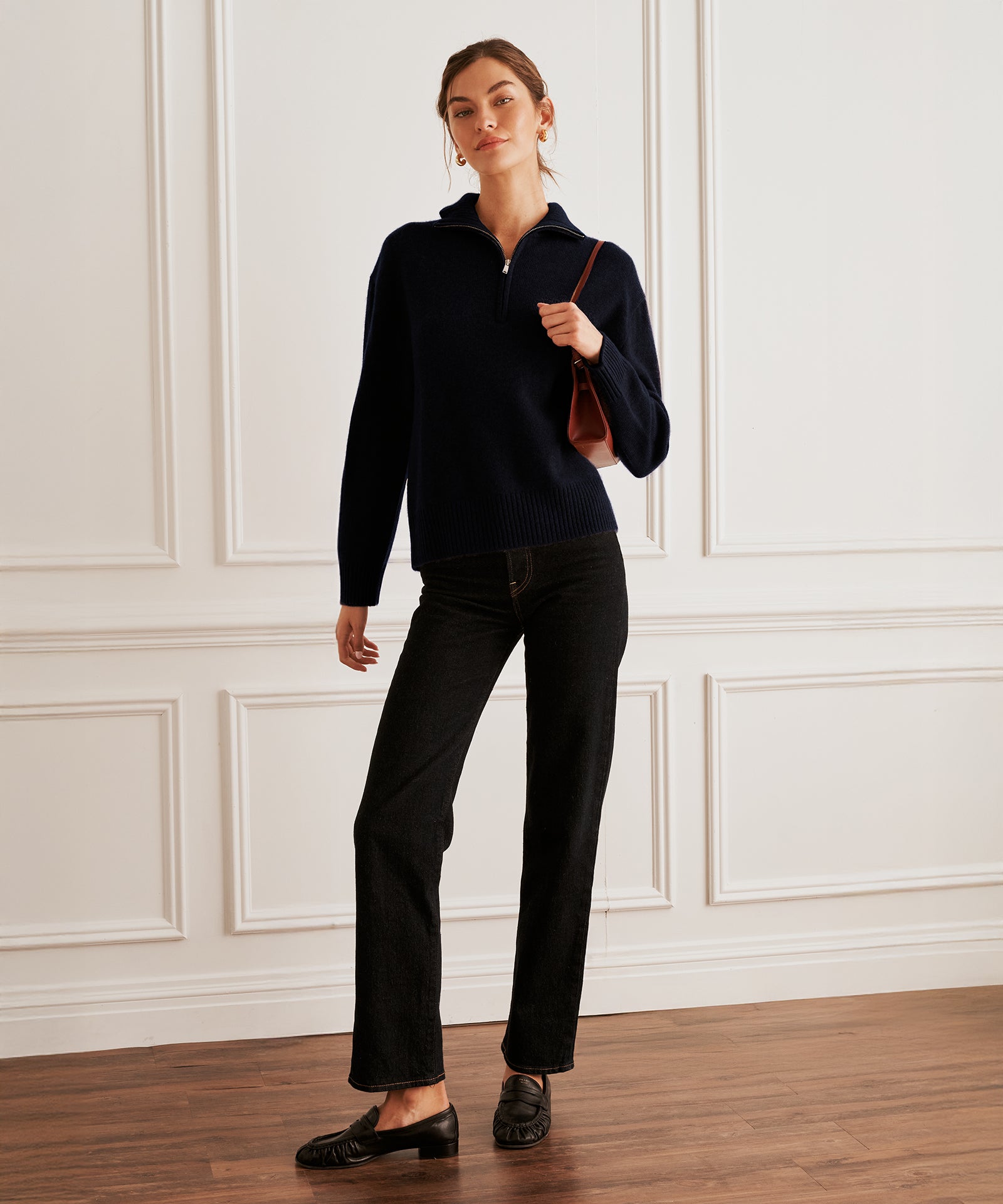 Luxe Cashmere High Neck Quarter Zip – NAADAM
