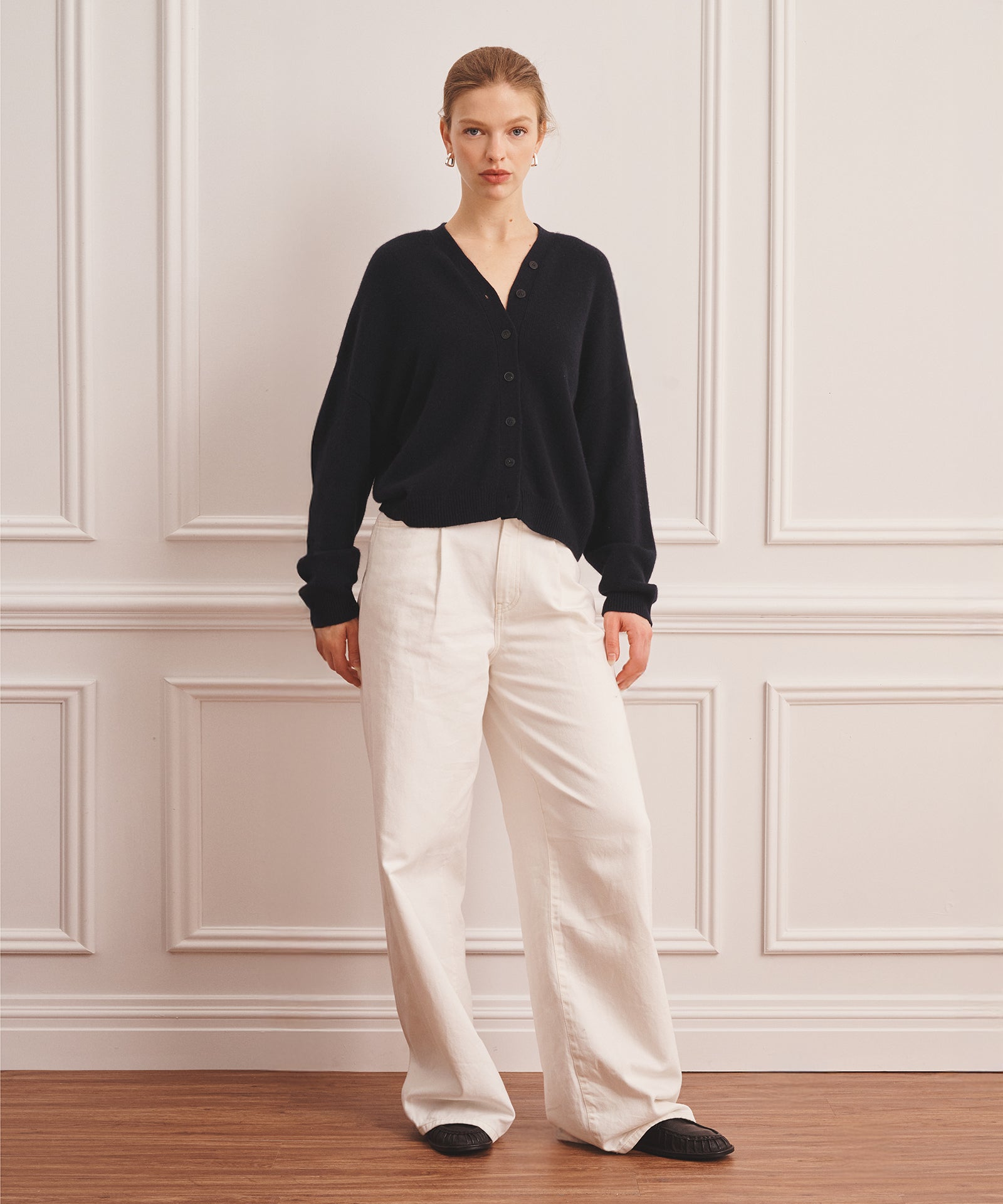 Luxe Cashmere V-Neck Bomber Cardigan – NAADAM