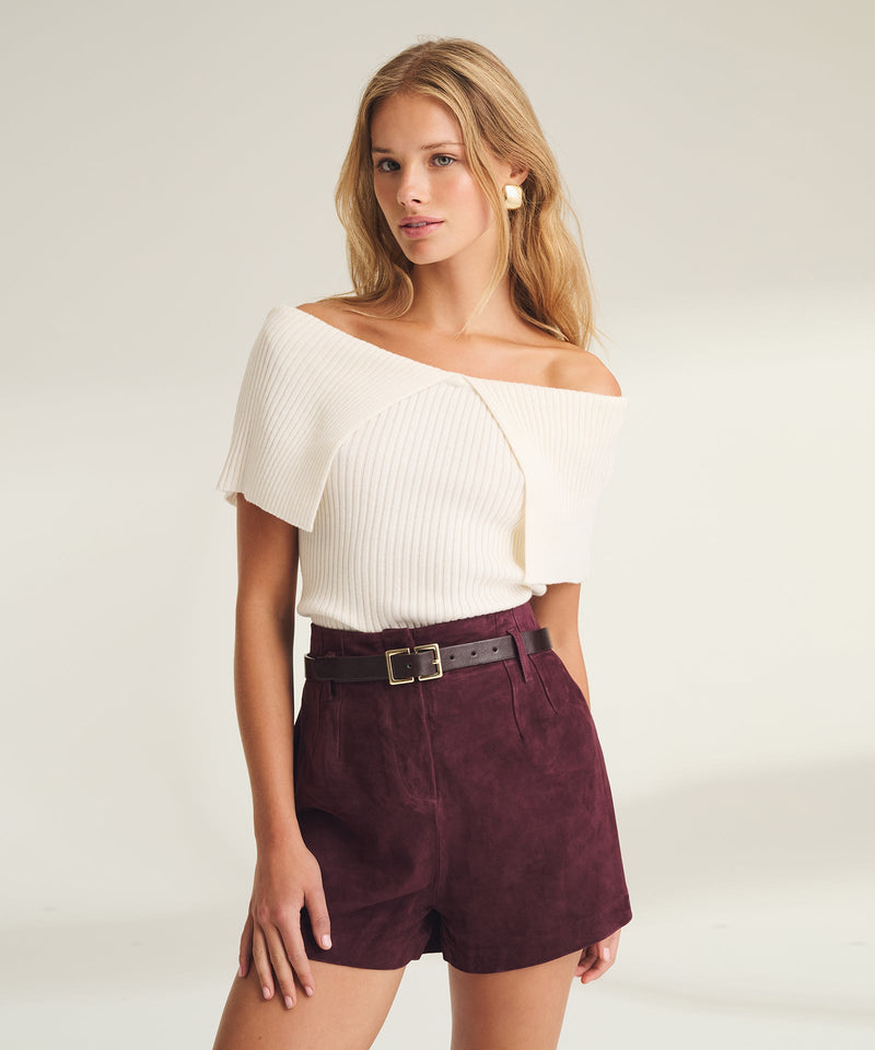 Luxe Cotton Silk Off the Shoulder Top – NAADAM