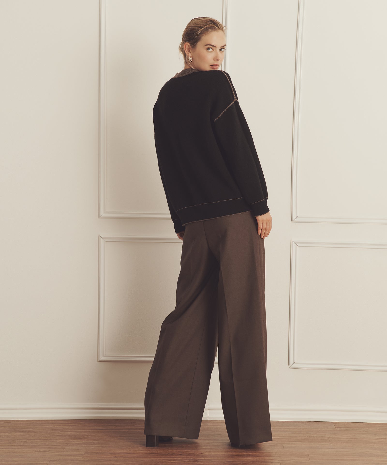 トップス WIDE DAD SUPER WIDE CASHMERE CREW NECK extreme cashmere crewneck sweater unisex – 53 crew hop