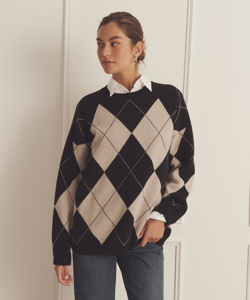 トップス J.&D.Mce Ltd cashmere argyle knit Luxe Cashmere Argyle Crewneck – NAADAM