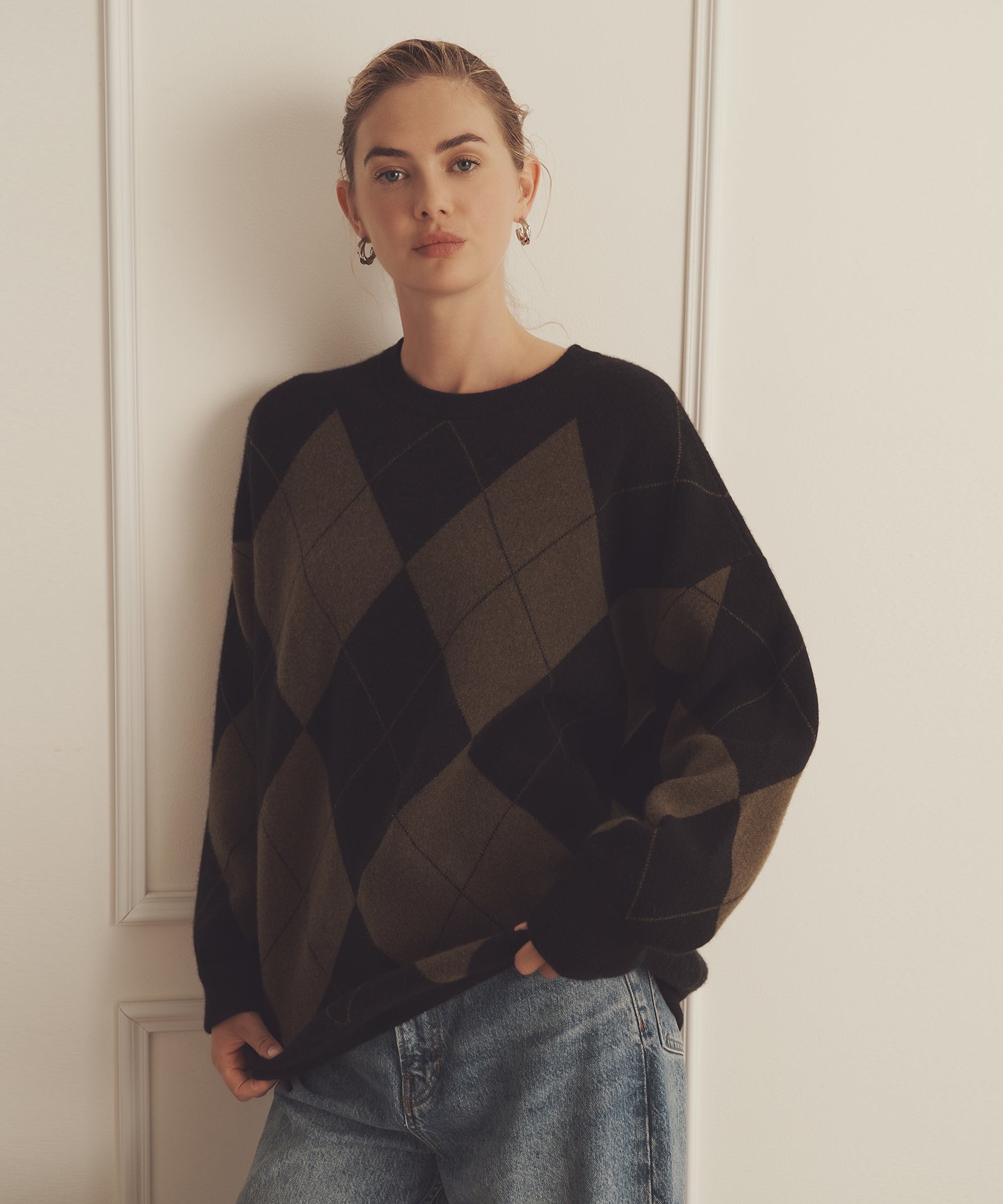 Luxe Cashmere Argyle Crewneck – NAADAM