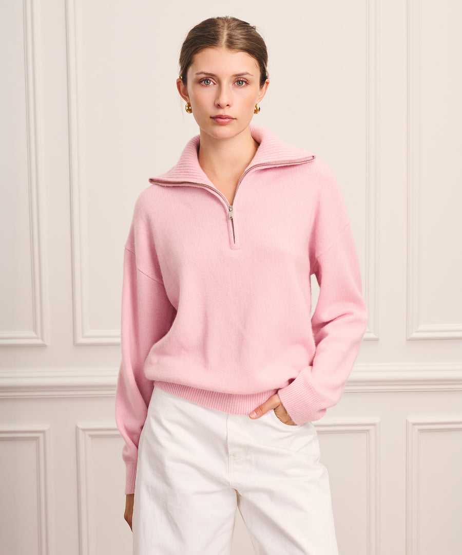 Luxe Cashmere Quarter Zip Sweater