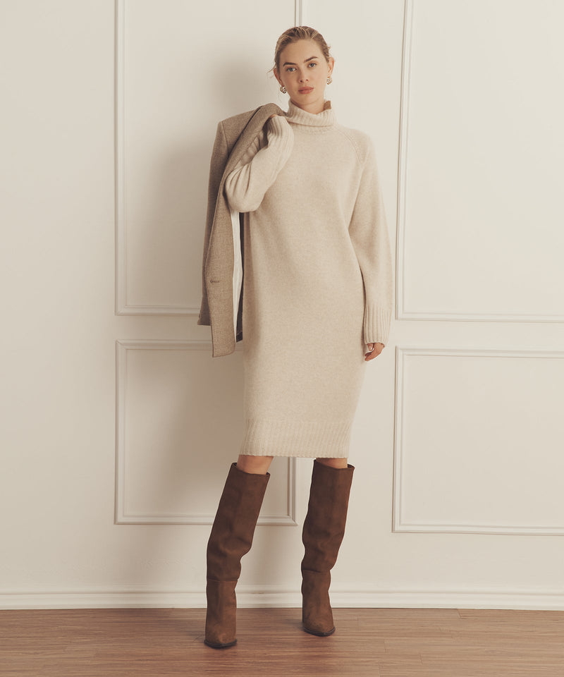 ワンピースその他 P.A.R.O.S.H. Cream-coloured turtleneck dress in wool blend Luxe Cashmere Turtleneck Dress – NAADAM