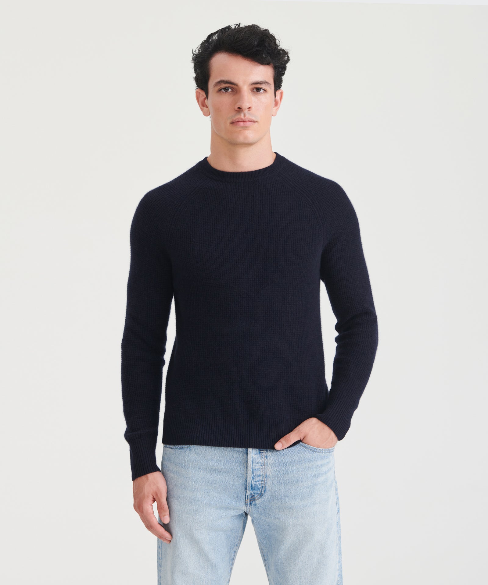 Cashmere Waffle Crewneck Sweater – NAADAM