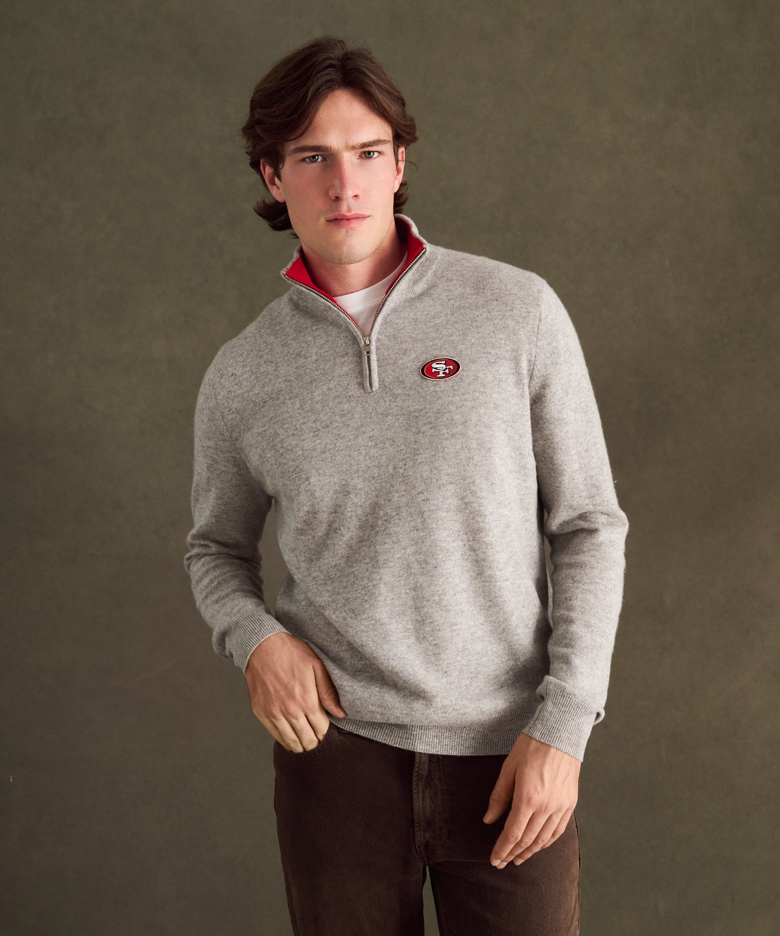 NFL Signature Cashmere Color Blocked Quarter Zip – NAADAM