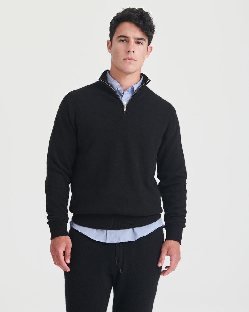 Naadam - merino cashmere cable quarter zip pullover sweater thick knit apres deals ski