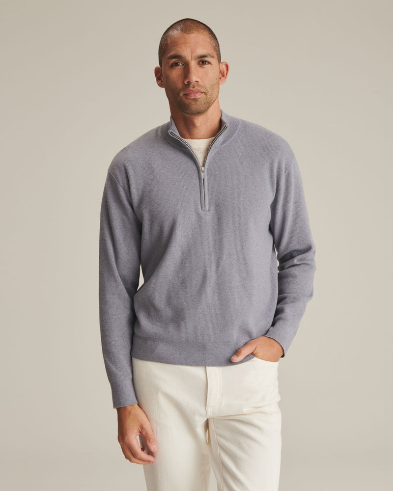 NAADAM NWT Mens merino cashmere quarter online zip XL