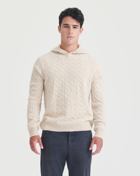 Bela Cable-Knit Wool-Cashmere Blend Hoodie