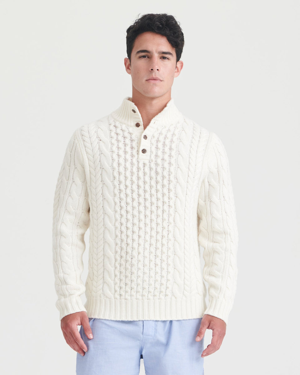 Cashmino Cable Button Pullover Sweater – NAADAM
