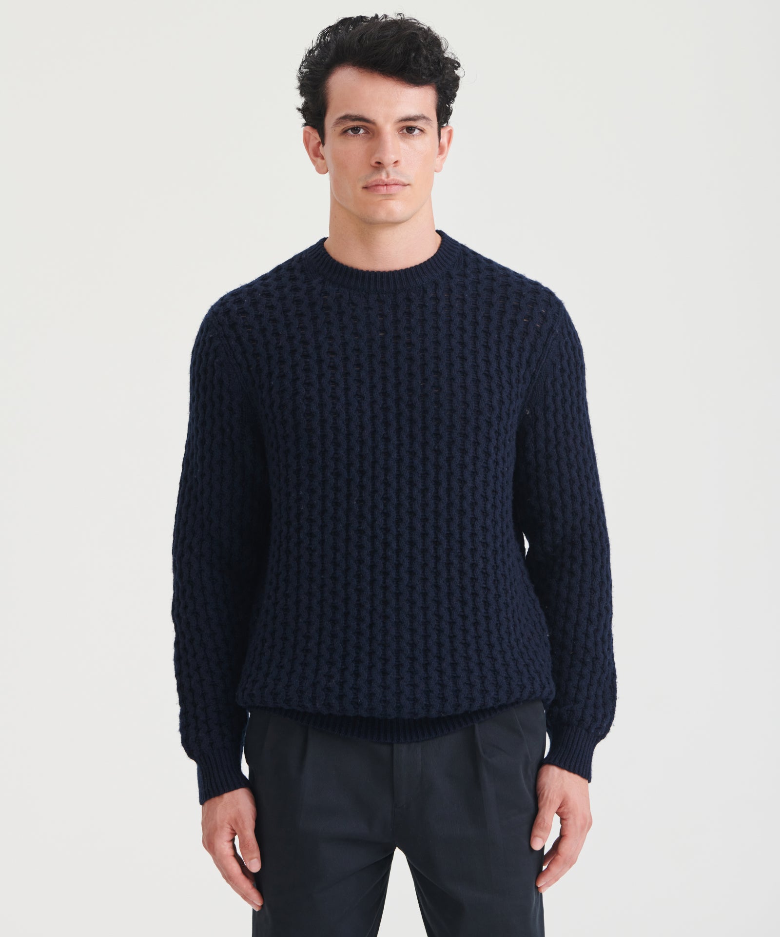 Cashmino Honeycomb Crewneck Sweater – NAADAM