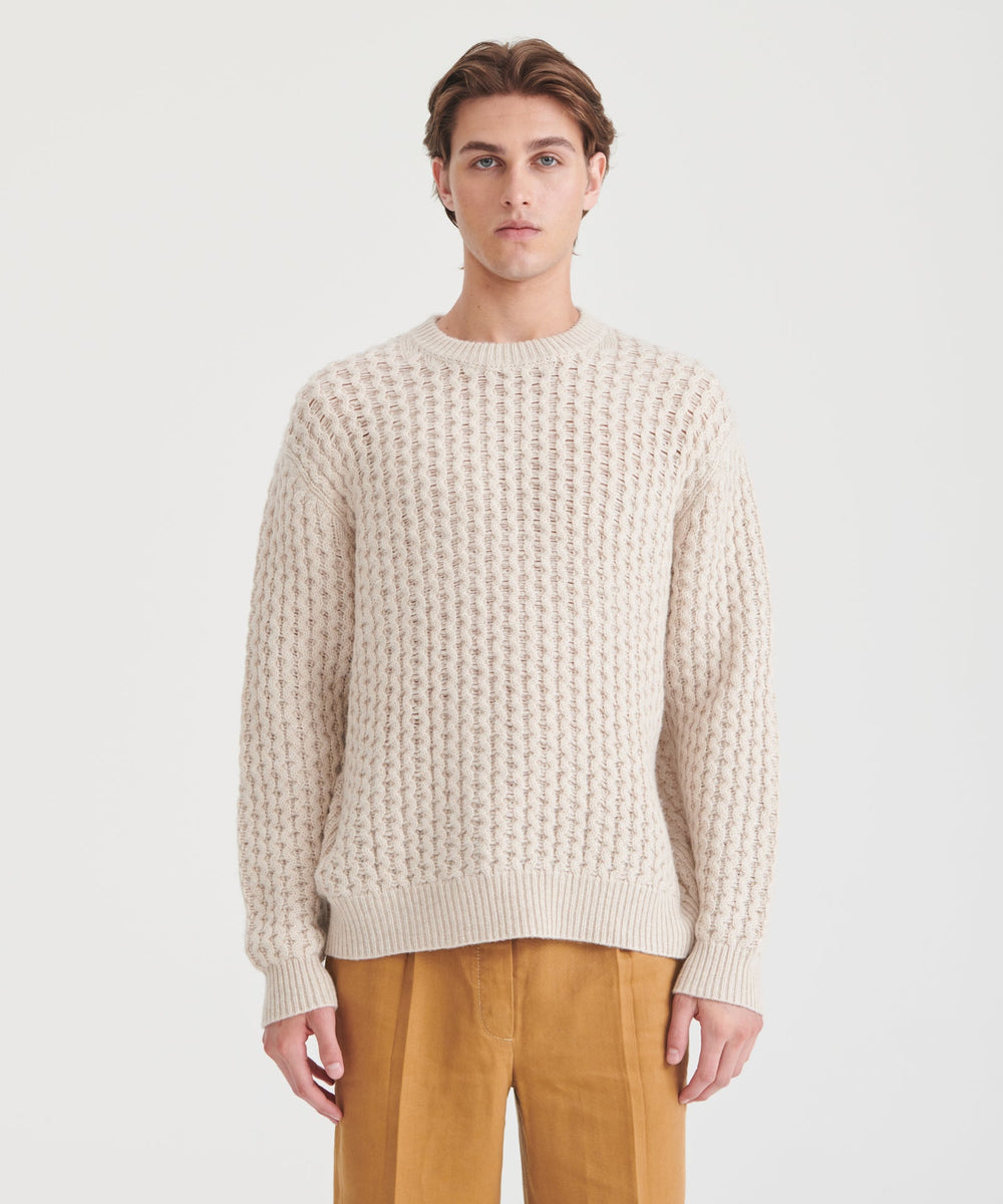 Cashmino Honeycomb Crewneck Sweater – NAADAM