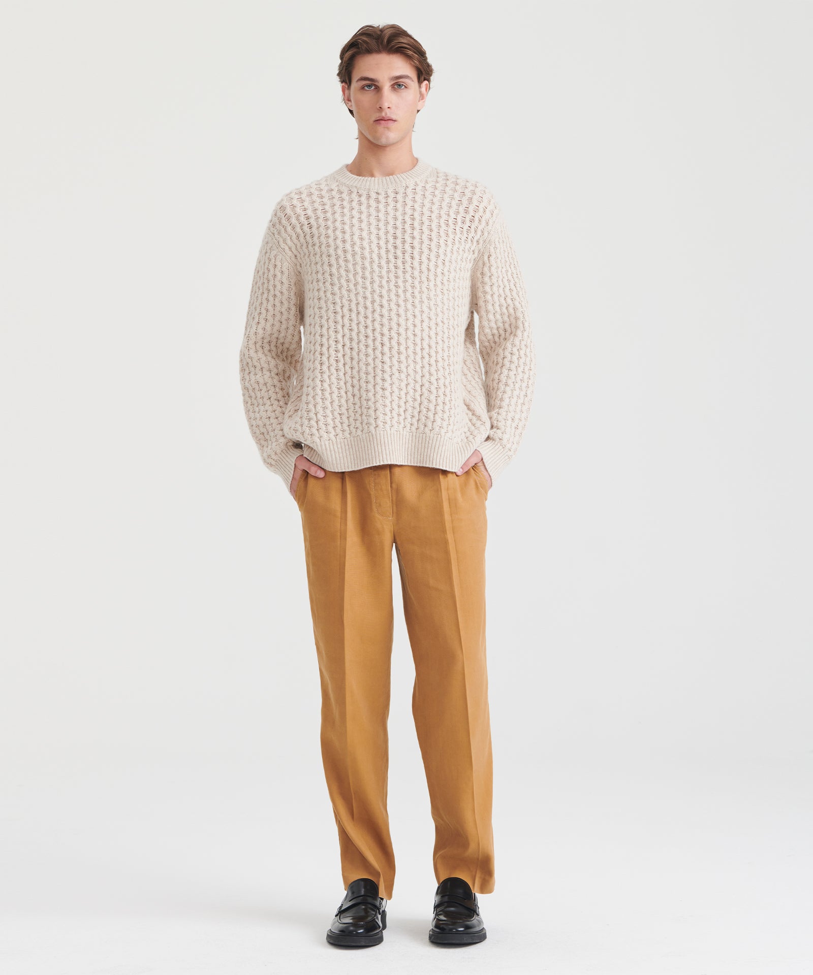 Cashmino Honeycomb Crewneck Sweater – NAADAM