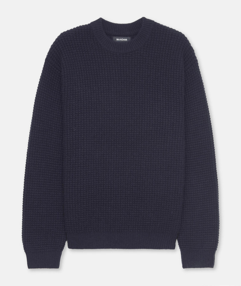 Cashmino Waffle Crewneck Sweater – NAADAM