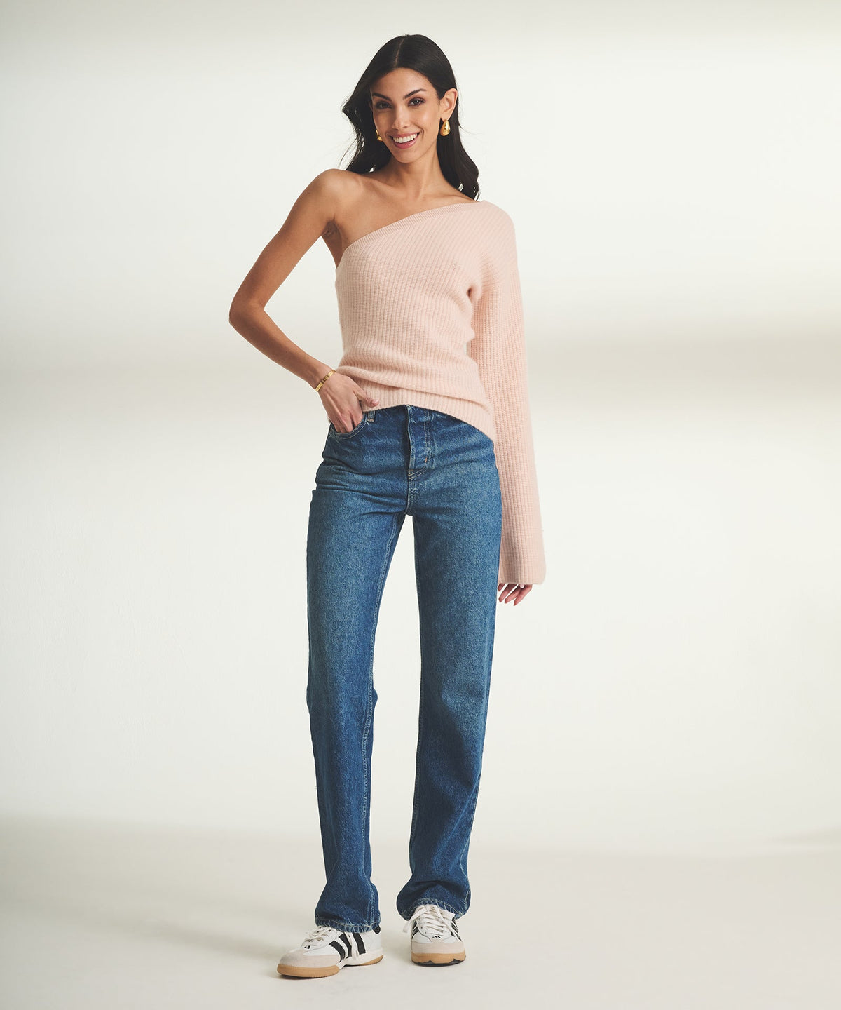 Cashmere Ribbed Asymmetrical Top – NAADAM