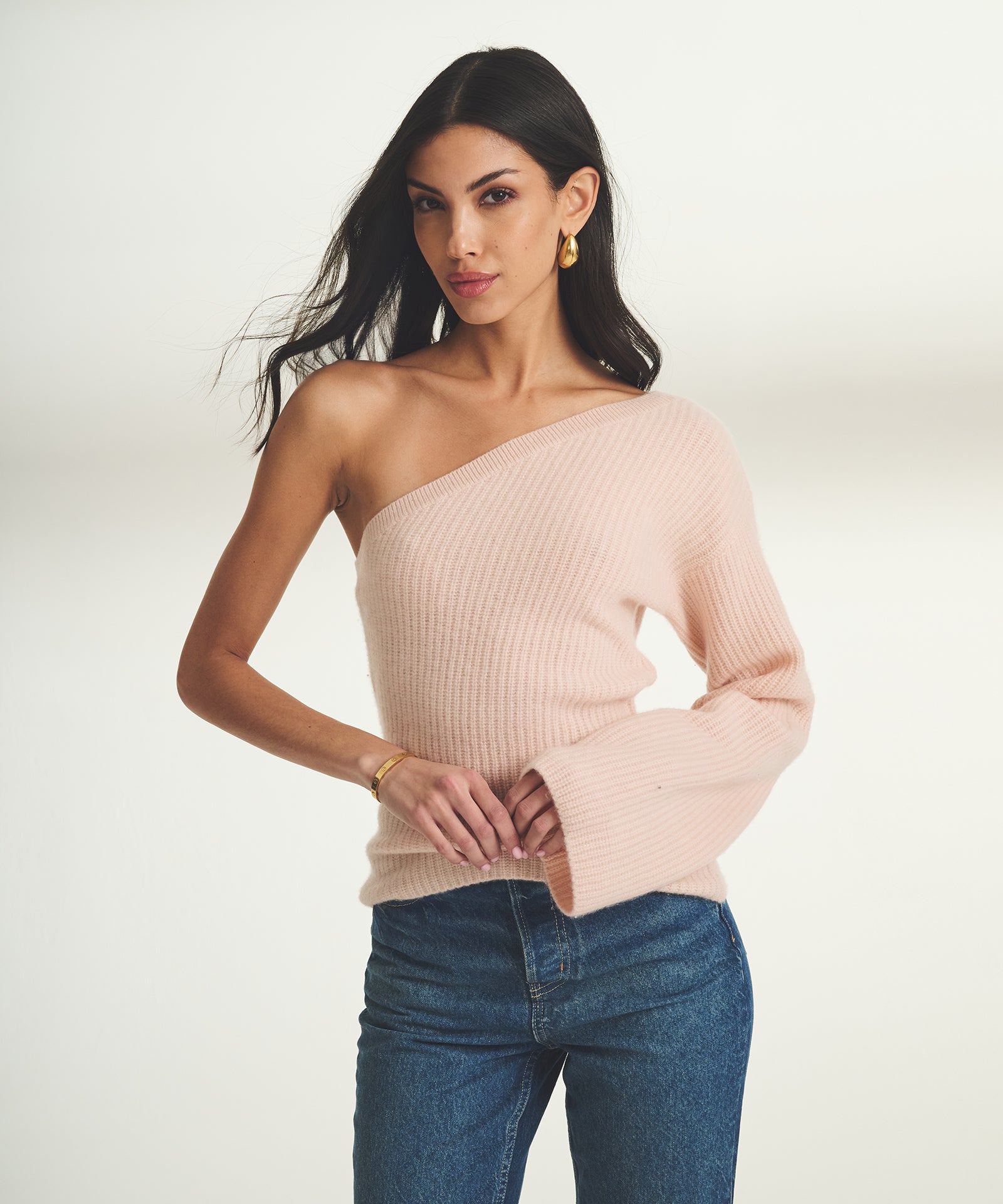 Cashmere Ribbed Asymmetrical Top – NAADAM