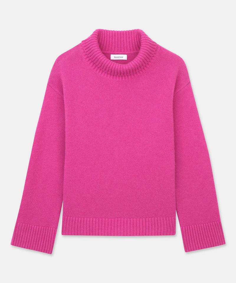 NAADAM outlets Raspberry Pink Cashmere Ribbed Crew Neck Sweater Medium