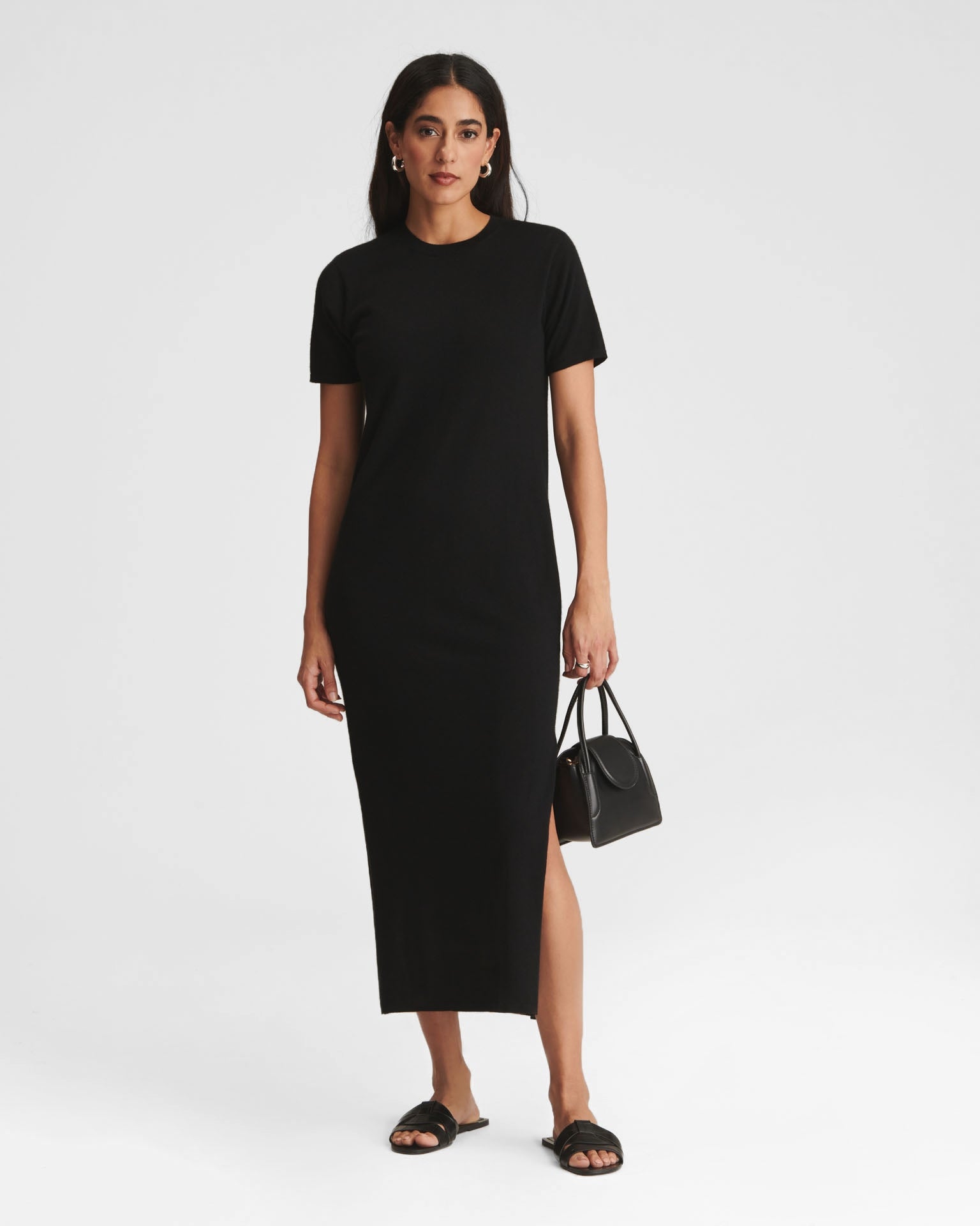 NAADAM Super Fine Cashmere T-Shirt Dress in Black - S