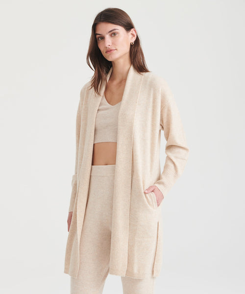 Cashmere Duster Cardigan with Side Slits – NAADAM