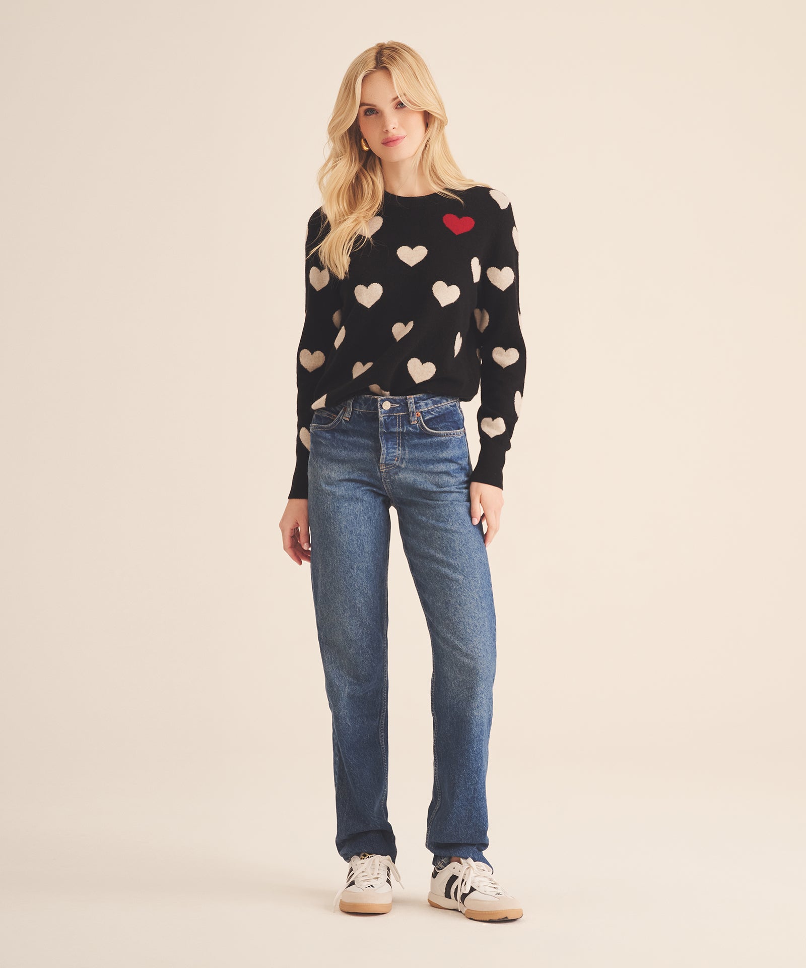 ニット/セーター Kastane - Amiur crew neck jacquard knit Signature Cashmere Heart Crewneck Sweater – NAADAM
