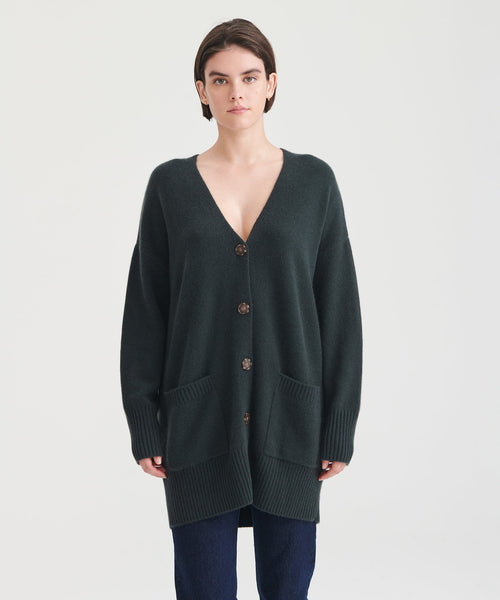 カーディガン L'AppartementGOLD BUTTON V/N CARDIGAN Gold Button V-neck Banded Cardigan | Express