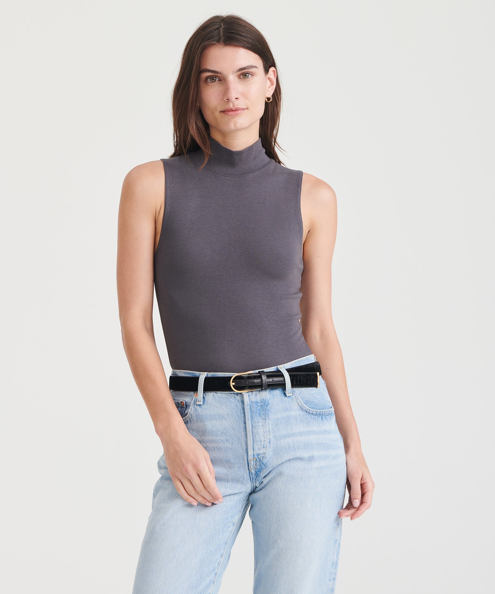 キンダーサルモンMock Neck Sleeveless Blouse カーキ キンダーサルモンMock Neck Sleeveless Blouse カーキ-売れ筋新商品