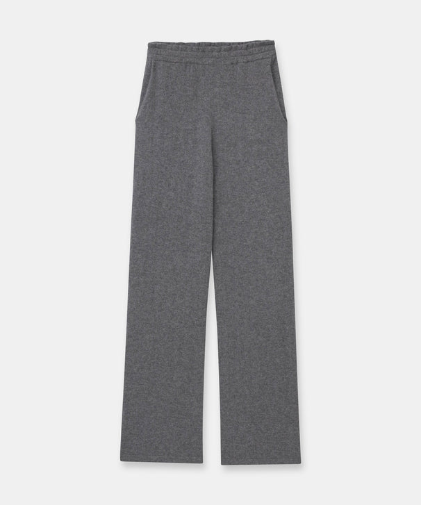 Women's Cashmere Ribbed Trousers With Side Slits